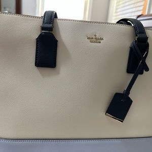 Large Kate Spade blue and white purse pocketbook